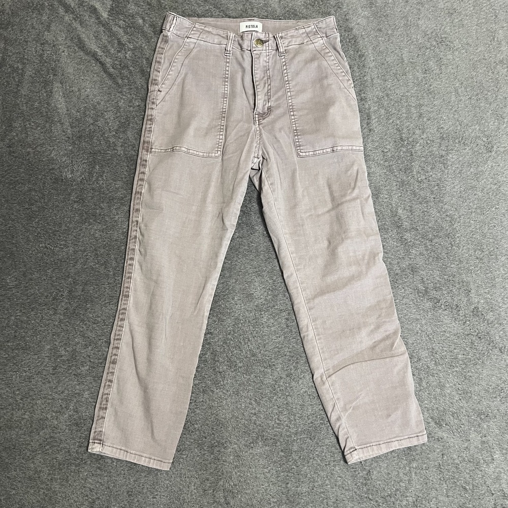 Pistola Womens Mauve Utility Cargo Pants High Rise Straight Leg Size 29